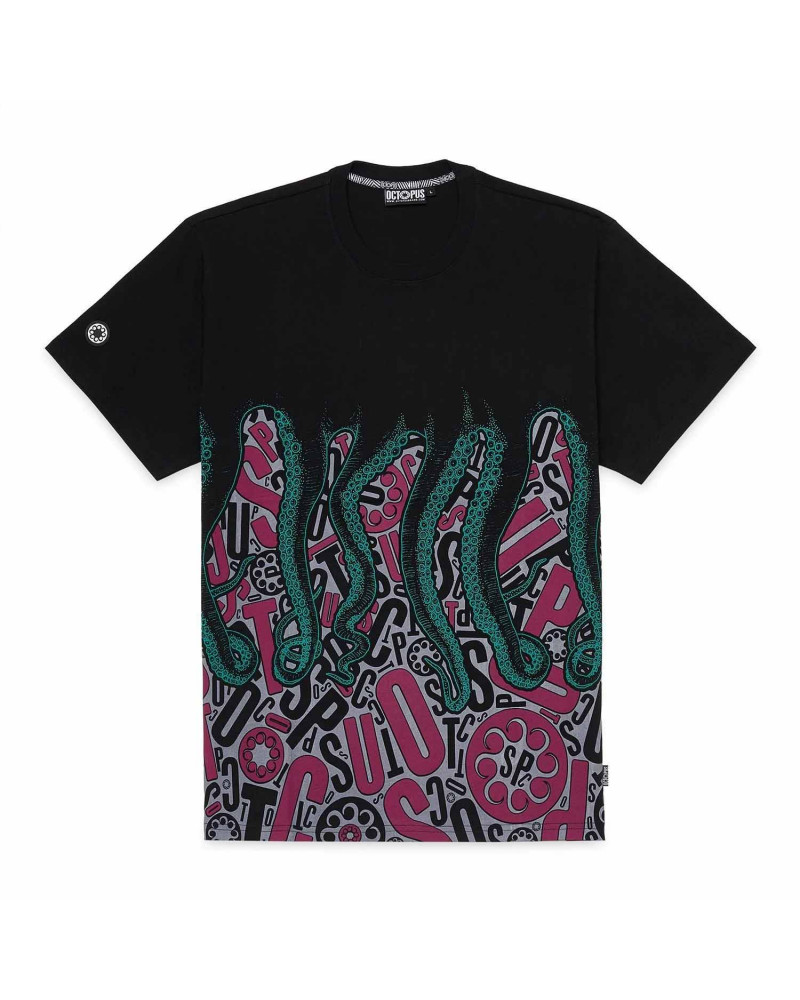 Octopus T-Shirt Letterz Tee Black