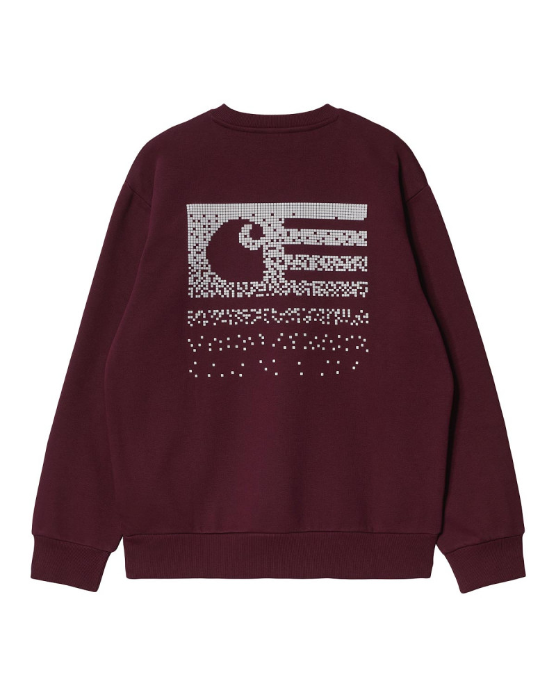 Carhartt Wip Felpa Fade State Sweat Wine/White
