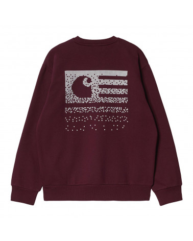 Carhartt Wip Felpa Fade State Sweat Wine/White