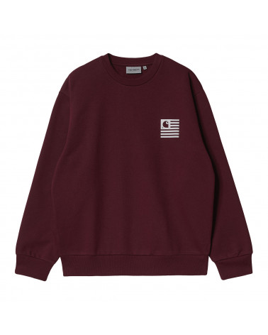 Carhartt Wip Felpa Fade State Sweat Wine/White