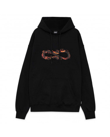 Propaganda Felpa Logo Fire Hoodie Black