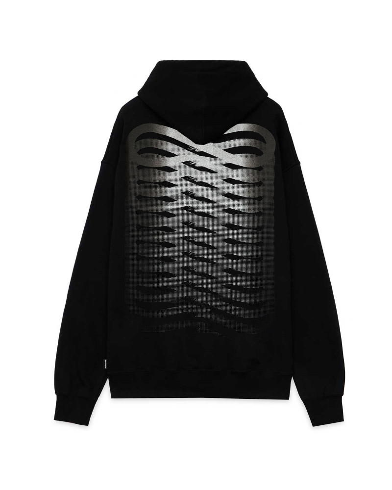 Propaganda Sweatshirt Ribs Metal Silver Black