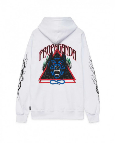 Propaganda Sweatshirt Wolf Hoodie White