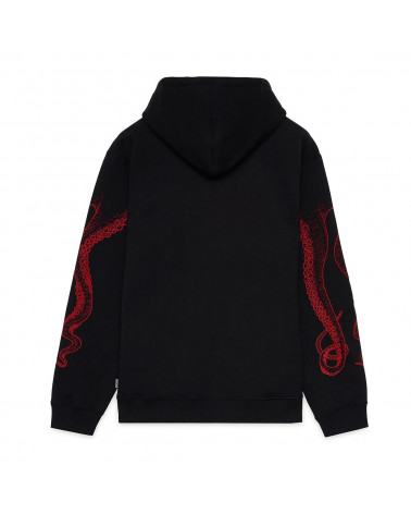 Octopus Sweatshirt Outiline Logo Hoodie Red