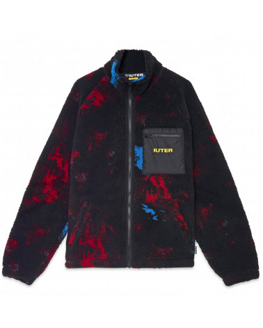 Iuter Giacca Tie Dye Fur Zip Neck Purple