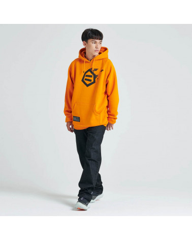 Dolly Noire Sweatshirt Logo Foglie Hoodie Orange