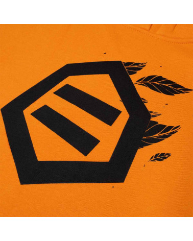 Dolly Noire Sweatshirt Logo Foglie Hoodie Orange