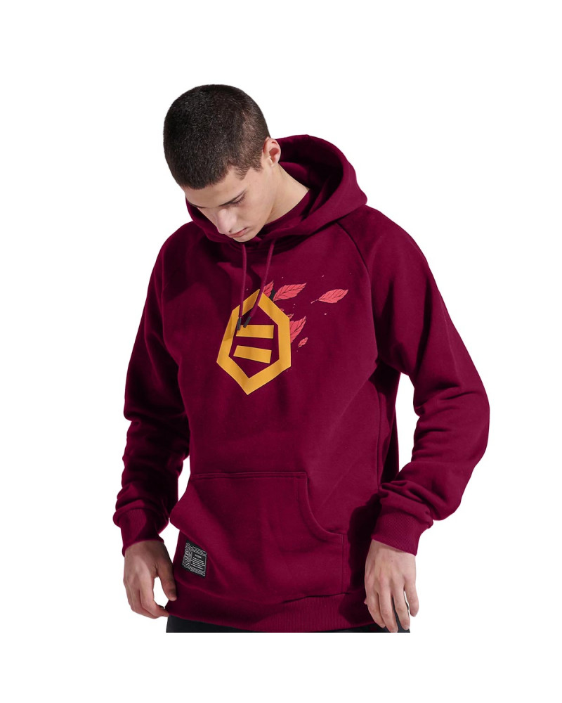 Dolly Noire Felpa Logo Foglie Hoodie Bordeaux