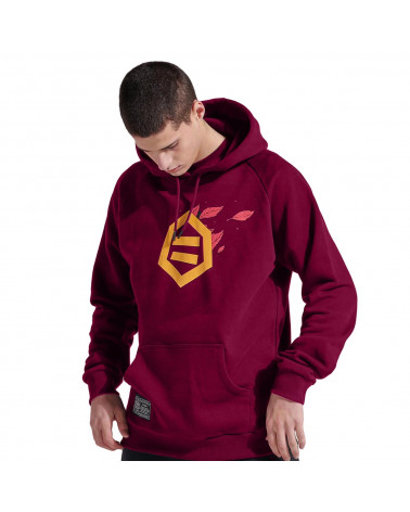 Dolly Noire Felpa Logo Foglie Hoodie Bordeaux
