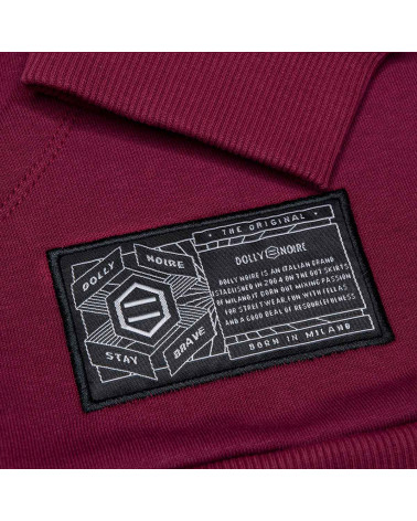 Dolly Noire Felpa Logo Foglie Hoodie Bordeaux