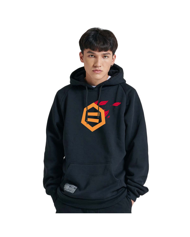 Dolly Noire Felpa Logo Foglie Hoodie Black