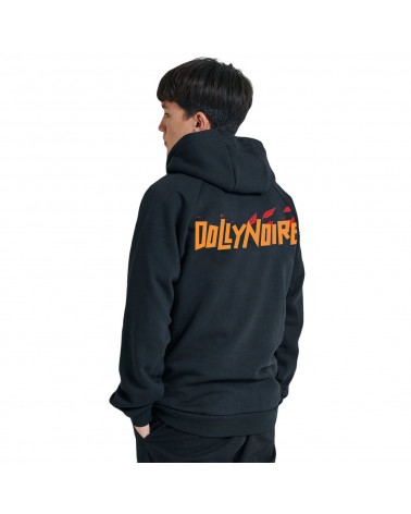Dolly Noire Felpa Logo Foglie Hoodie Black