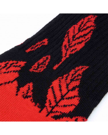 Dolly Noire Calze Socks Woven Leaves Red