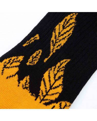 Dolly Noire Calze Socks Woven Leaves Orange