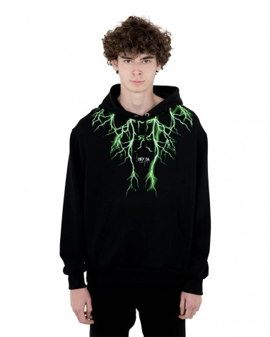 Phobia Felpa Black Hoodie Green Lightning