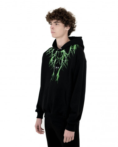 Phobia Felpa Black Hoodie Green Lightning