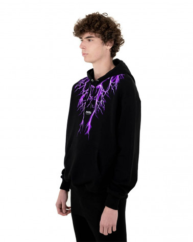 Phobia Felpa Black Hoodie Purple Lightning