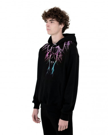 Phobia Sweatshirt Black Hoodie Pink Lightning