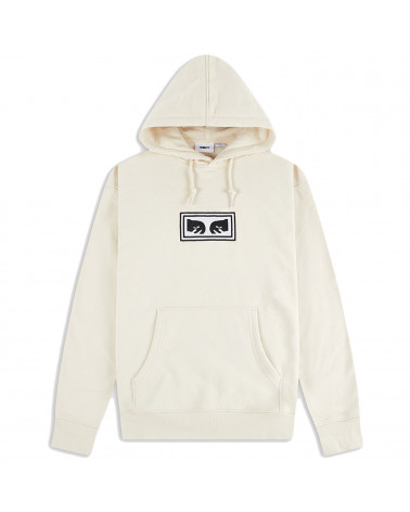 Obey Sweatshirt Eyes Logo Specialty Fleece Hoodie Unbleached