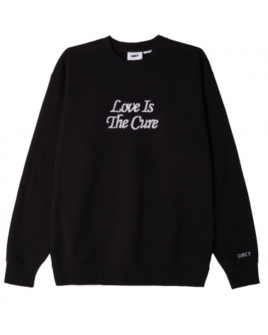 Obey Felpa Love Is The Cure Crew Speciality Fleece Black