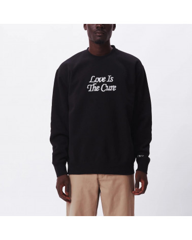 Obey Sweatshirt Love Is The Cure Crew Speciality Fleece Black