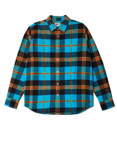 Obey Camicia Orchad Woven Flannel L/S Aqua Multi