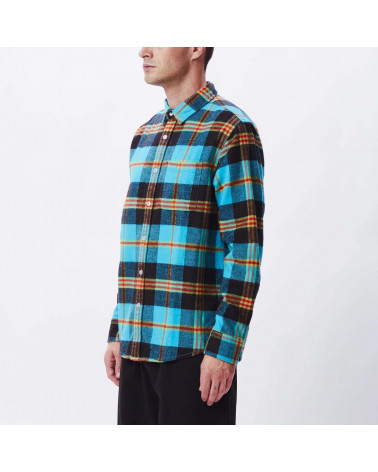 Obey Camicia Orchad Woven Flannel L/S Aqua Multi