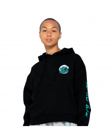 Santa Cruz Felpa Japanese Wave Dot Hood Black