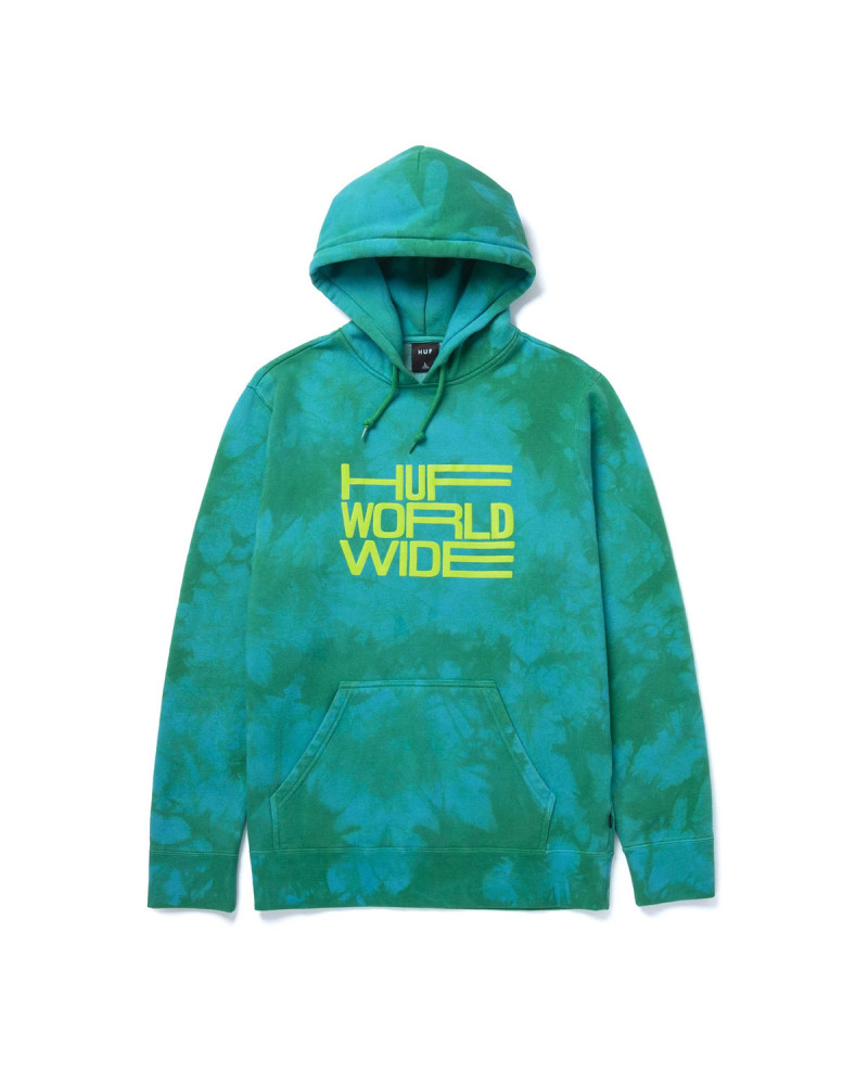HUF Felpa Broadcast Tiedye PO Hoodie Blue