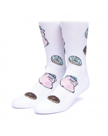 HUF Calze Feed Time Sock White