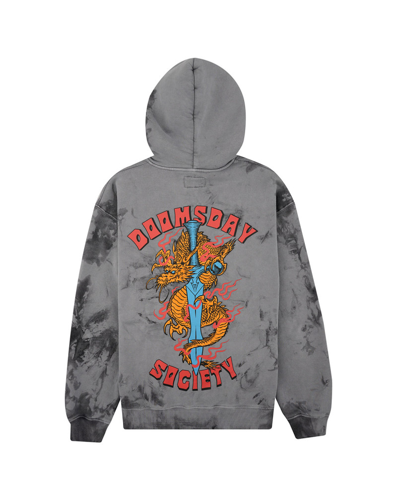 Doomsday Dragon Hoodie Black/Tiedye