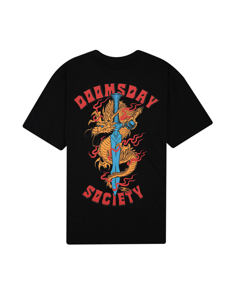 Doomsday Dragon T-Shirt Tiedye Black
