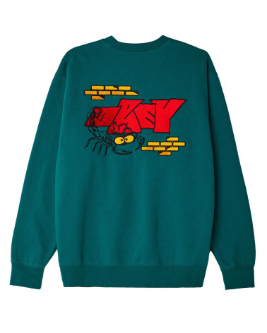 Obey Sweatshirt Brick By Brick Crew Speciality Fleece Ivy