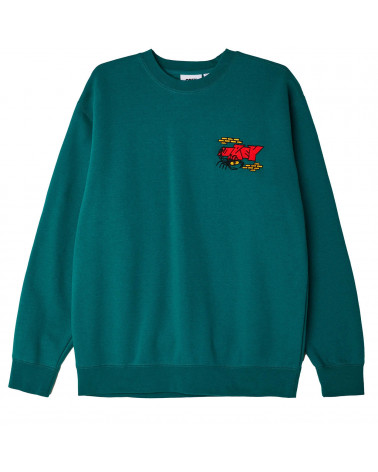 Obey Sweatshirt Brick By Brick Crew Speciality Fleece Ivy