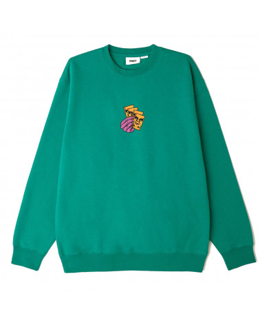 Obey Sweatshirt All In Box Fit Premium Crew Fleece Ivy