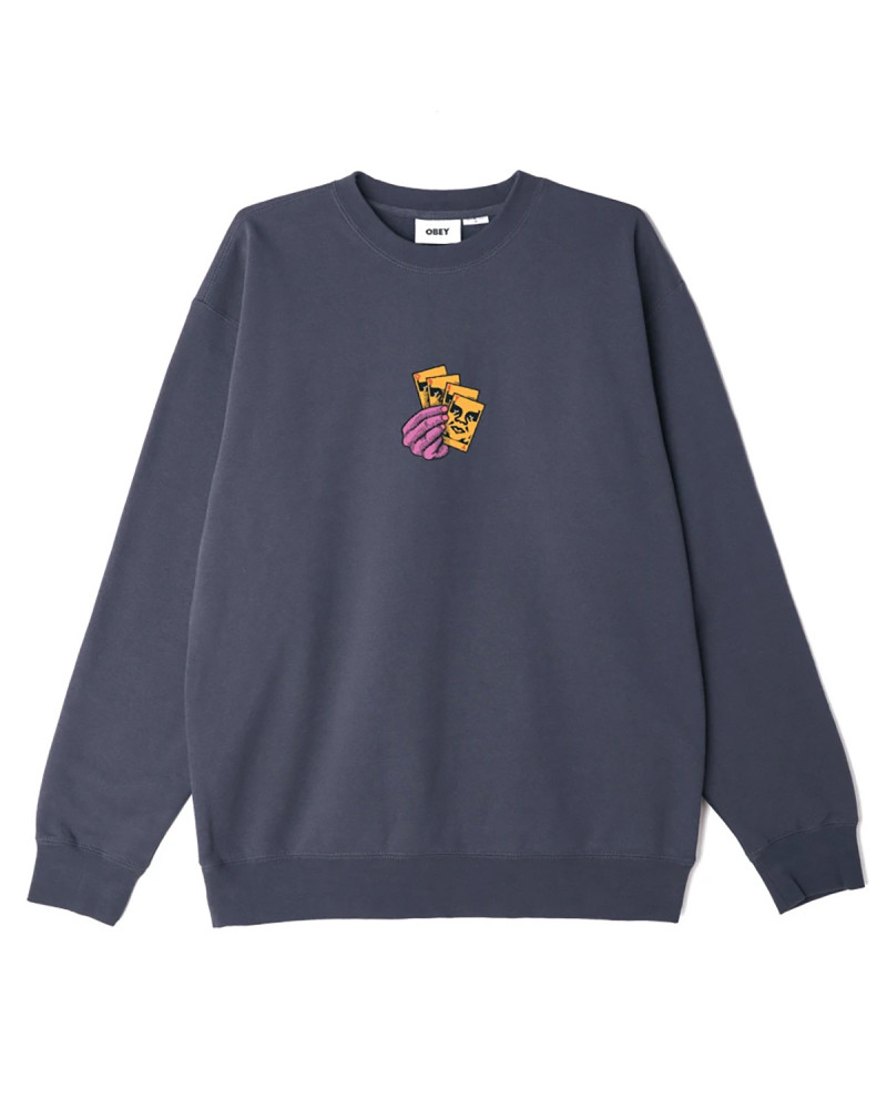 Obey Sweatshirt All In Box Fit Premium Crew Fleece French Navy