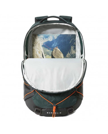 The Nort Face Backpack Borealis Dark Sage Green/Red Orange