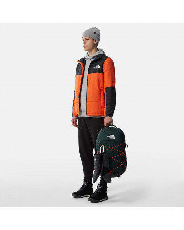 The Nort Face Backpack Borealis Dark Sage Green/Red Orange