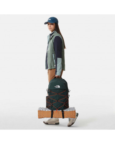 The Nort Face Backpack Borealis Dark Sage Green/Red Orange