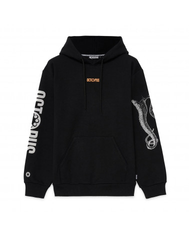 Octopus Sweatshirt Logo Hoodie Black