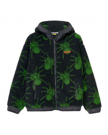 Iuter Giacca Spider Fur Zip Hoodie Black