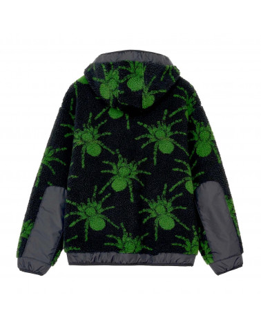 Iuter Jacket Spider Fur Zip Hoodie Black