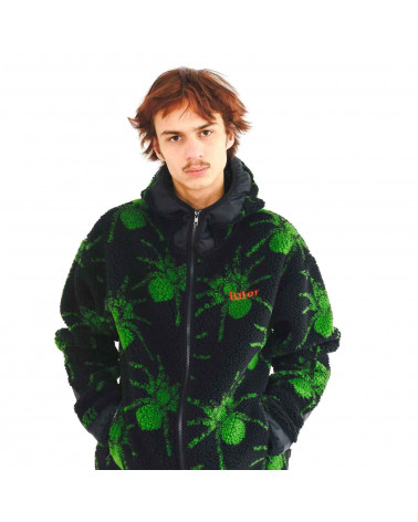 Iuter Giacca Spider Fur Zip Hoodie Black