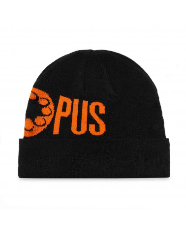Octopus Logo Fold Beanie Black