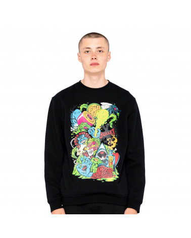 Santa Cruz Sweatshirt SW Logo Mash Crew Black
