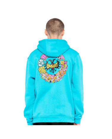 Santa Cruz Sweatshirt Bullet Riot Hood Cyan