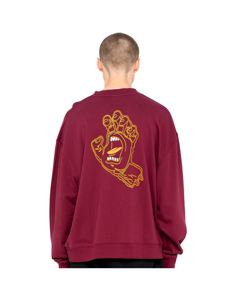 Santa Cruz Sweatshirt Void Hand Crew Burgundy