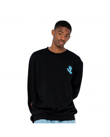 Santa Cruz Sweatshirt Screaming Hand Chest Crew Black