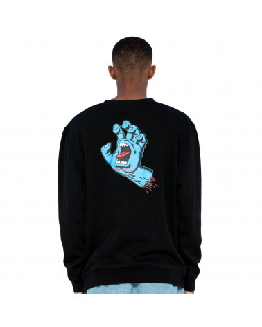 Santa Cruz Sweatshirt Screaming Hand Chest Crew Black