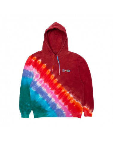 RIPNDIP Felpa OG Prisma Embroidered Hoodie Red Tie Dye
